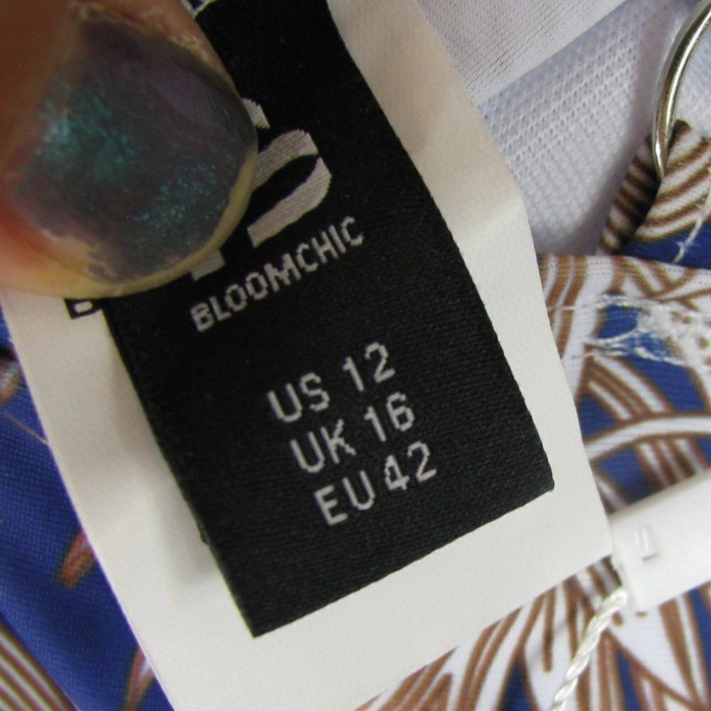 NWT BloomChic tropical blue swim top 12/L - Picture 11 of 13